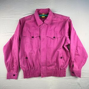 Vintage Wrangler Brushpopper Jacket Women XL Pink Western Zipper Button Up Rodeo